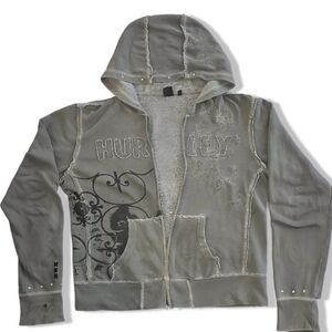 Hurley Gray Hoodie with Graphic Design